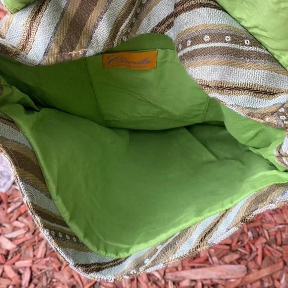 Cherella Blue, green & brown Floral unique crossbody or shoulder handbag - Picture 5 of 11